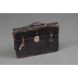 An Elizabeth II black leather Civil Service issue briefcase, interior marked Telegraphs PI 29cm x