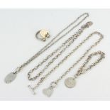 A silver necklace and minor silver jewellery 151 grams