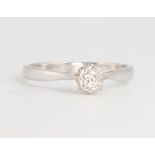 An 18ct white gold single stone diamond ring approx. 0.10ct, 2.2 grams, size L