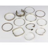 Twelve silver bangles, 290 grams