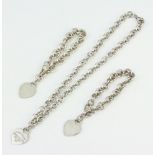 A fancy link silver necklace and 2 bracelets, 125 grams