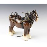 A Beswick figure of a shire mare no.HH18 by Arthur Greddington, brown gloss 21.6cm together with a