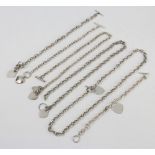 Three silver necklaces and 3 bracelets, 200 grams