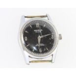A gentleman's steel cased Sekonda Deluxe wristwatch with black dial, the movement stamped 2209This