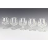 A set of 5 Waterford crystal brandy glasses