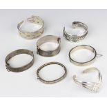 Seven silver bangles, 264 grams