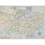 William Kip, map of Kent with coloured borders 28cm x 38cm