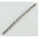 A paste set Art Deco silver bracelet