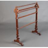 A Victorian pierced mahogany towel rail 90cm h x 72cm w x 15cm d