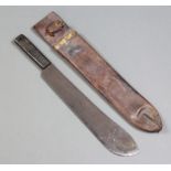 A WWII military issue machete with 37cm blade marked J J B 1944 and with crows foot mark complete