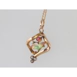 A 9ct yellow gold enamelled pendant 2.1 grams