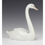 A Lladro figure of a swan 5230 21cm