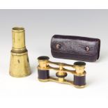 Edward and Sons, a pair of gilt metal and red leather opera glasses, cased together with a gilt