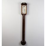 A Comitti and Sons of London, a Georgian style mercury stick barometer with silvered dial