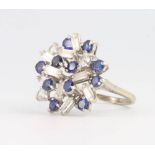 A 9ct white gold gem set ring 5.2 grams, size K 1/2