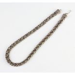 A silver plaited necklace, 110 grams