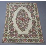 A white ground and floral patterned Kashmir panel 178 x 117cm