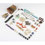 A quantity of Victorian and other costume jewellery including seed pearls