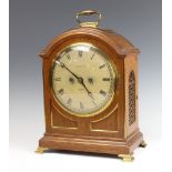 Maple and Co., a Georgian style double fusee bracket clock with 20cm dial and 15cm back plate,