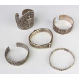 Five silver bangles 227 grams