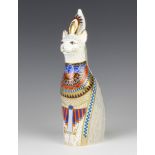 A Royal Crown Derby Imari pattern Royal Cat - Egyptian 22cm (no stopper)There is a hairline crack to