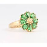 A 14ct yellow gold gem set cluster ring 2.6 grams, size L 1/2