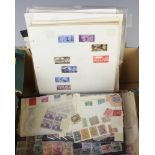 A collection of loose leaf world stamps, GB and others