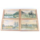 W J Palmer, watercolours signed, studies of Wimbledon Common 11.5cm x 19.5cm