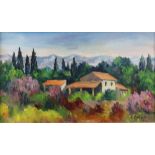 R Colliard, oil on canvas signed, "En Provence Maussane" 23cm x 40cm