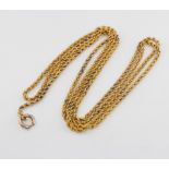 A 15ct yellow gold rope twist muff chain, 23 grams