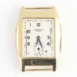 A gentleman's 9ct yellow gold tonneau wristwatch, the dial inscribed J W Benson, London,