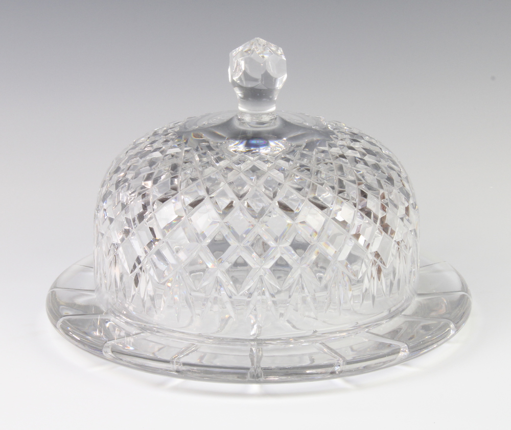 A Waterford style glass domed cheese dish and cover 25cm