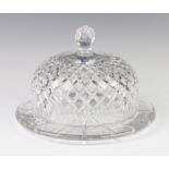 A Waterford style glass domed cheese dish and cover 25cm