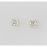 A pair of 18ct white gold brilliant cut diamond ear studs approx. 0.65ct