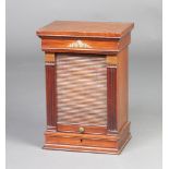 A Victorian mahogany table top chest of 3 long drawers enclosed by a tambour shutter 34cm h x 24cm w