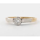 An 18ct yellow gold single stone diamond ring, 2.3 grams