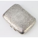 An Edwardian chased silver cigar case with presentation inscription, Birmingham 1902, 121 grams