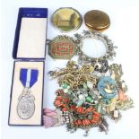 An Art Deco paste set bracelet and minor costume jewellery