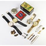 A gentleman's steel cased wristwatch and minor costume jewellery etc