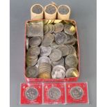 3 rolls of Silver Jubilee commemorative crowns and minor coins