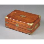 A Victorian mahogany and brass banded writing slope with fitted interior 8cm x 14cm x 34cm There are
