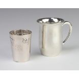 A Continental silver baluster mug of plain form together with a ditto tott, 126 grams