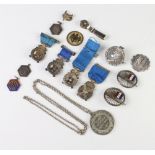 A silver fob brooch and minor medals