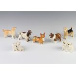 A Beswick figure of a Corgi 8cm, a ditto Cocker Spaniel 11cm, Golden Retriever 11cm, British Bulldog