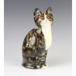 A Jenny Winstanley figure of a cat with glass eyes no.25, 23cm