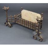A 18th Century style cast iron fire basket complete with stone back 40cm h x 102cm w x 47cm d
