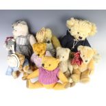 A Merrythought yellow mohair teddy bear with articulated limbs 24cm, a Naomi Light yellow bear