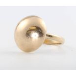 A 9ct yellow gold dome shaped ring, size R, 5.5 grams