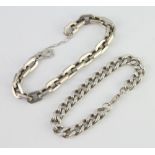 Two stylish silver bracelets, 121 grams