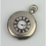 An Edwardian silver half hunter pocket watch, the dial inscribed Waltham, Birmingham 1904 The dial